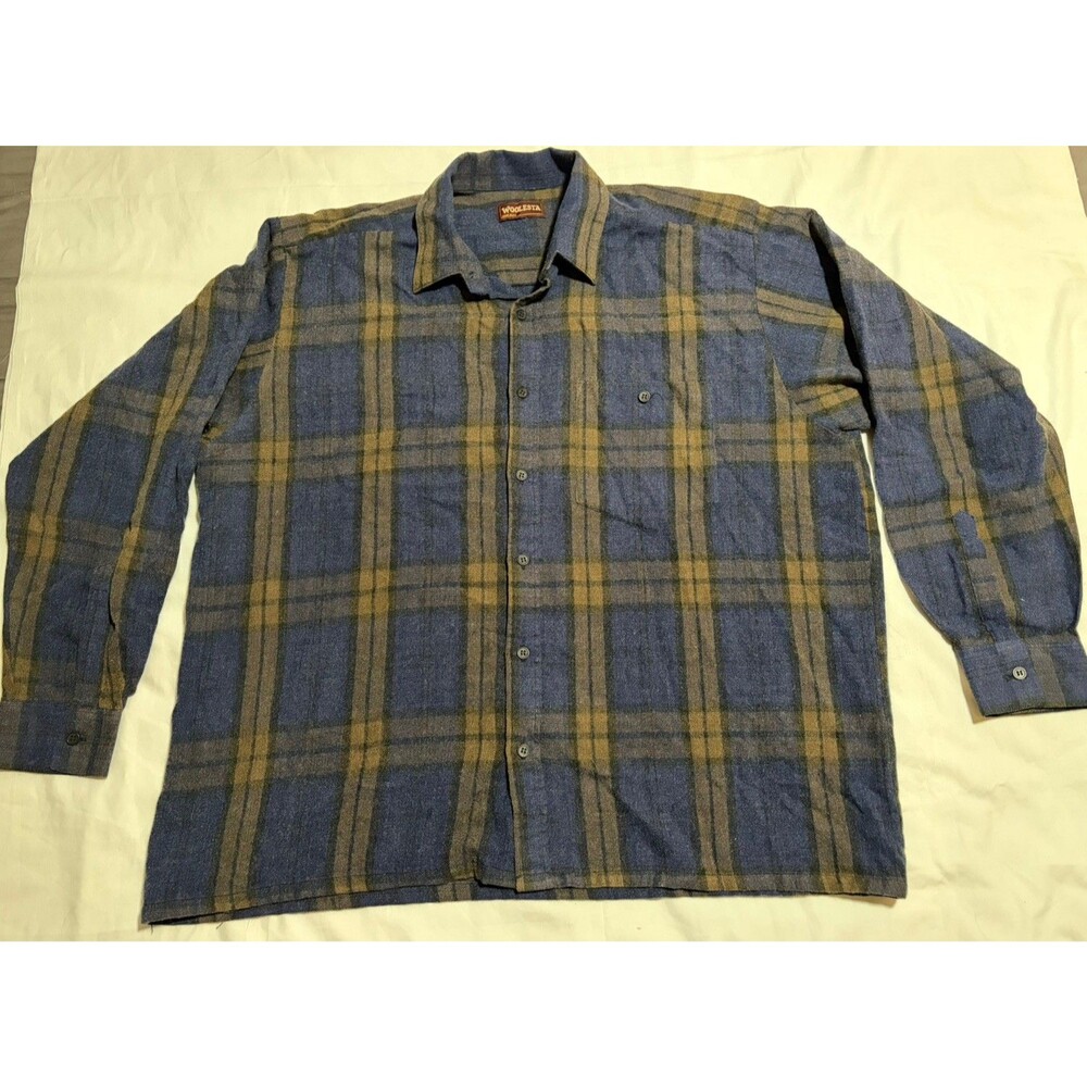 Woolesta New Zealand mens xl vintage wool shirt button down plaid lumberjack
